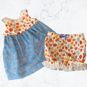 Miss Smarty Pants Blue Fall Collection Dress Size 12 months